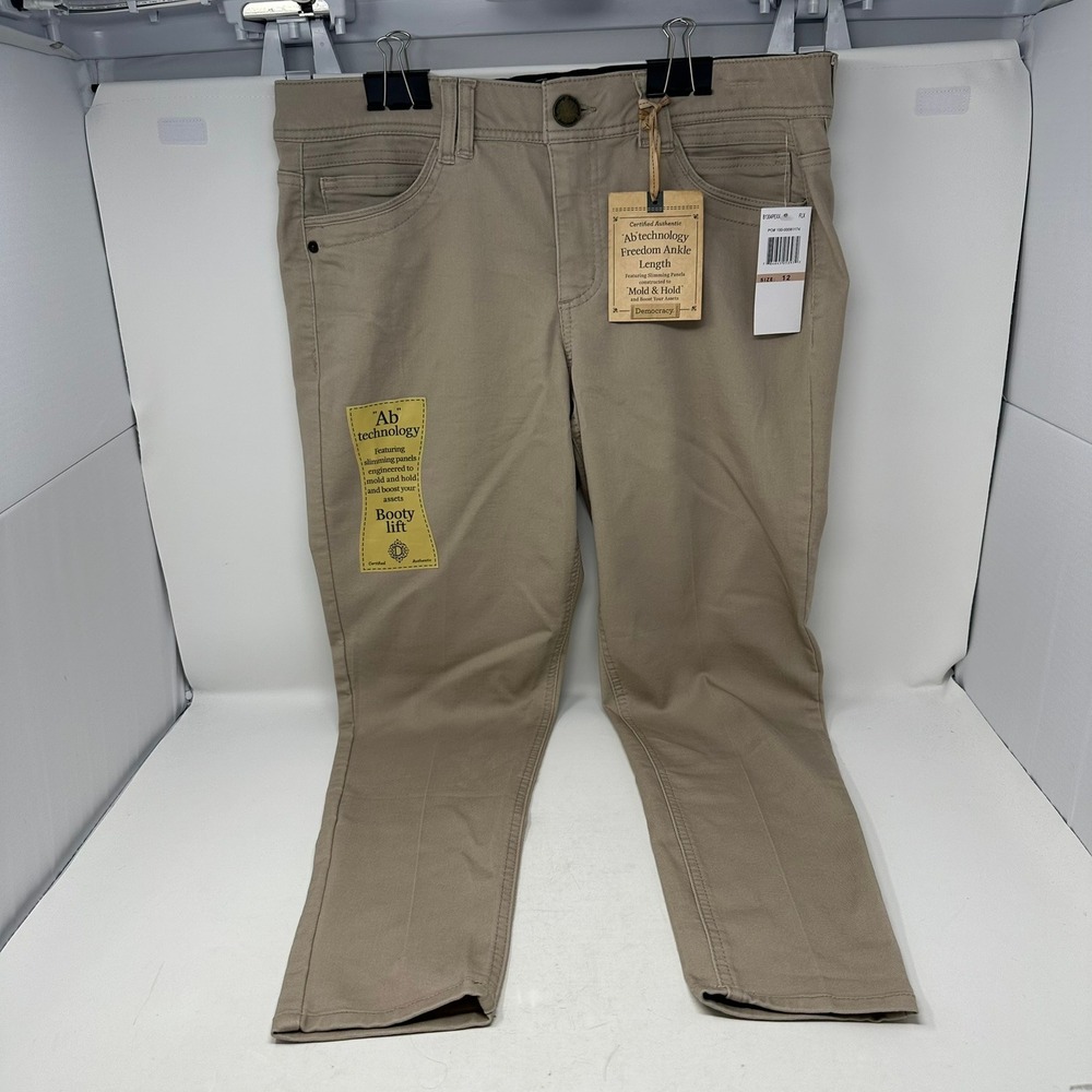 Democracy Pants Women 12 Tan Ab Technology Freedom Ankle Booty Lift B1304PEXX